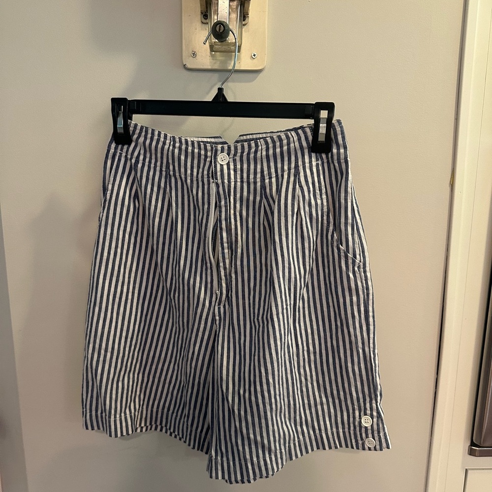 Vintage Blue and White Striped Shorts